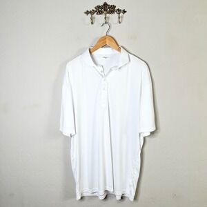 Collars & Co Polo White Short Sleeve Shirt Dress Collar 2X Large Golf Casual 2XL